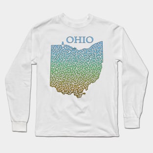 State of Ohio Colorful Maze Long Sleeve T-Shirt